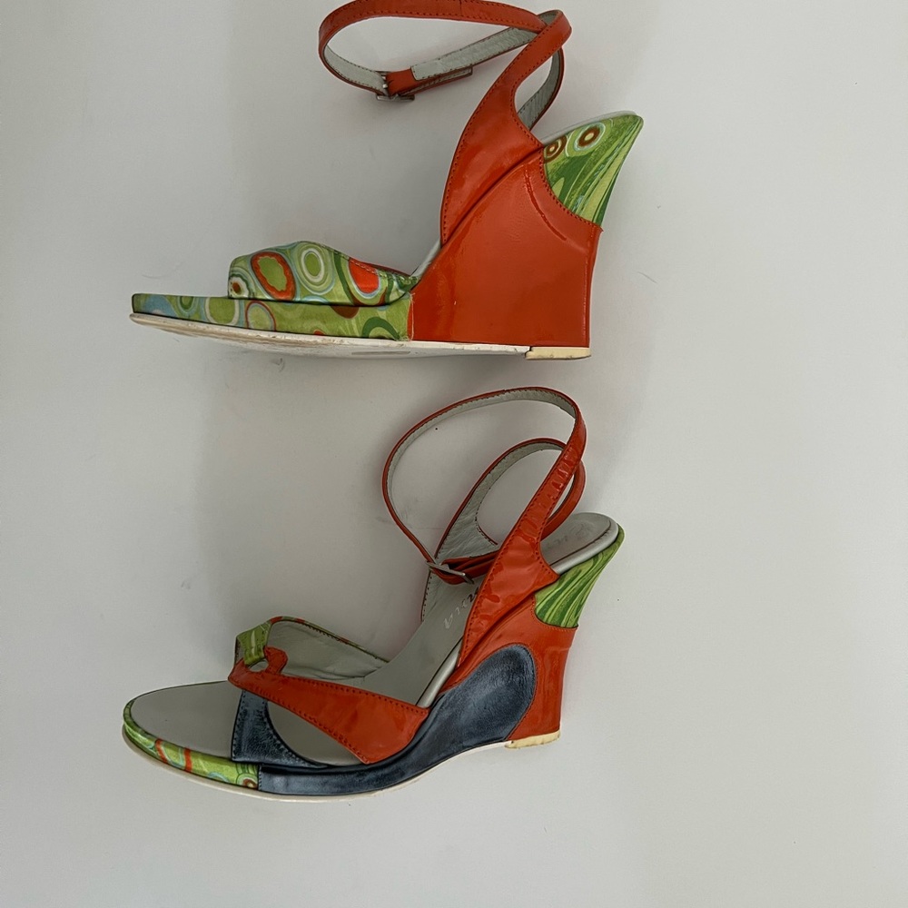 European Euro Donna leather wedge sandals